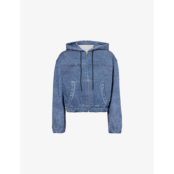 Rag & Bone Miramar Davina zip-front denim-fleece hoody