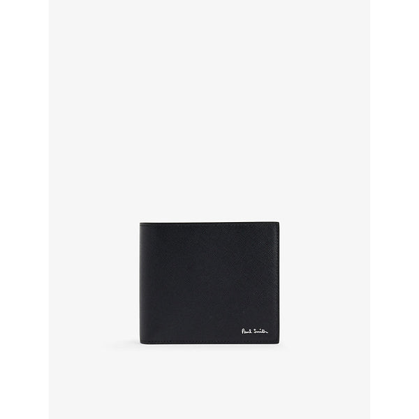 Paul Smith Commuter foiled-text grain leather bifold wallet