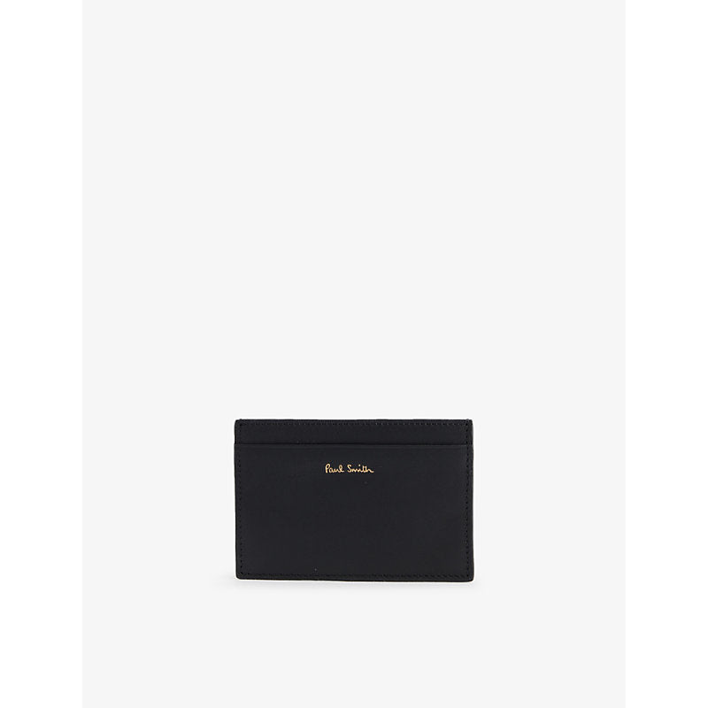 Paul Smith Signature stripe grained leather card holder | Paul Smith