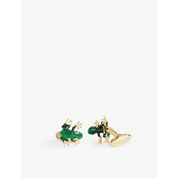 Paul Smith Frog enamelled brand-text metal cufflinks