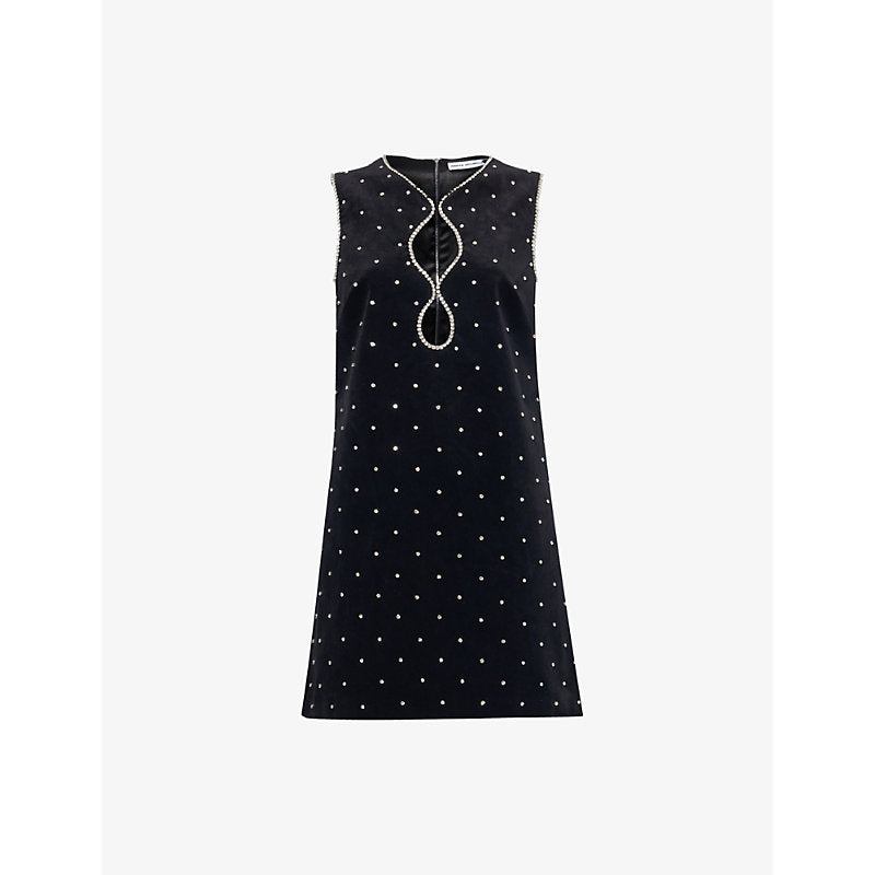 Rebecca Vallance Giovanna cut-out velvet mini dress | REBECCA VALLANCE