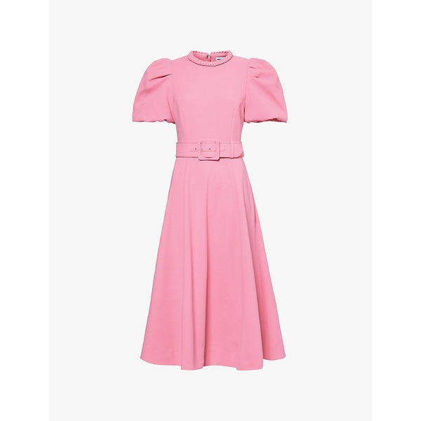 Rebecca Vallance Rosita puff-sleeve woven midi dress | REBECCA VALLANCE