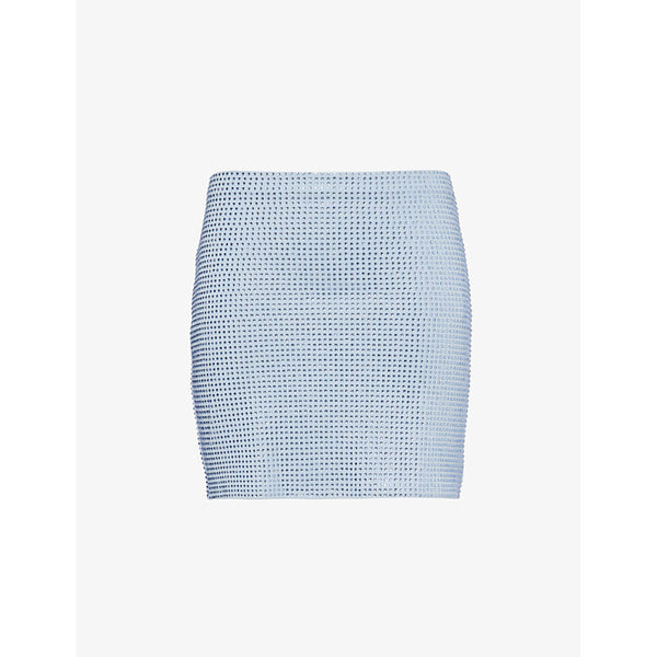 Good American Crystal-embellished high-rise stretch-jersey mini skirt