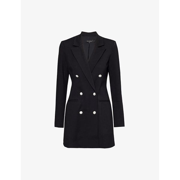 Good American Embellished-button double-breasted blazer stretch-jersey mini dress