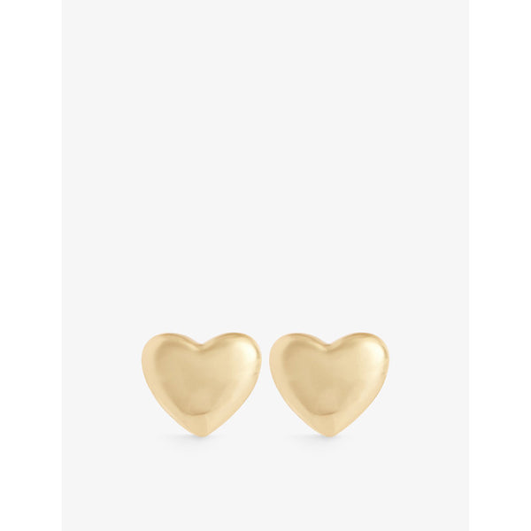 Oma The Label Okan heart-shaped 18ct gold-plated and silver-plated brass earrings