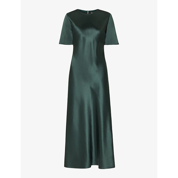 Whistles Avery twist-design satin midi dress | WHISTLES