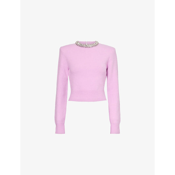 Self-Portrait Regular-fit crystal-embellished knit jumper