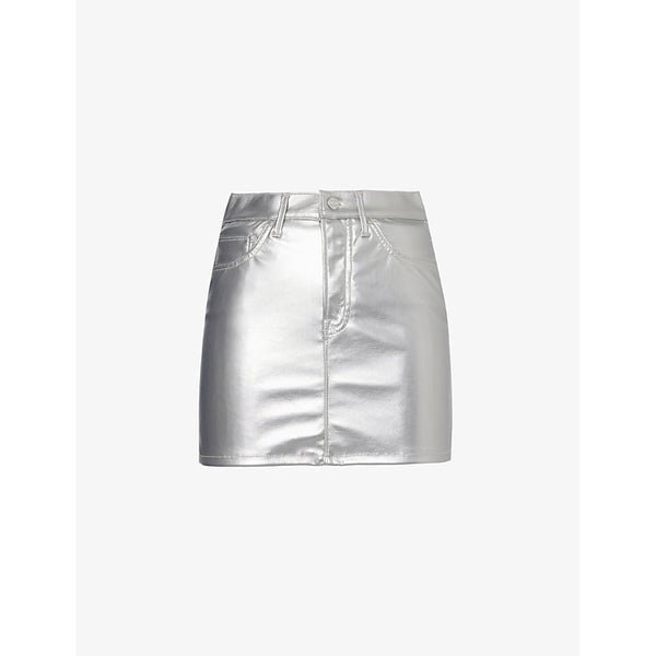 Mother Vagabond Metallic Faux-Leather Mini Skirt