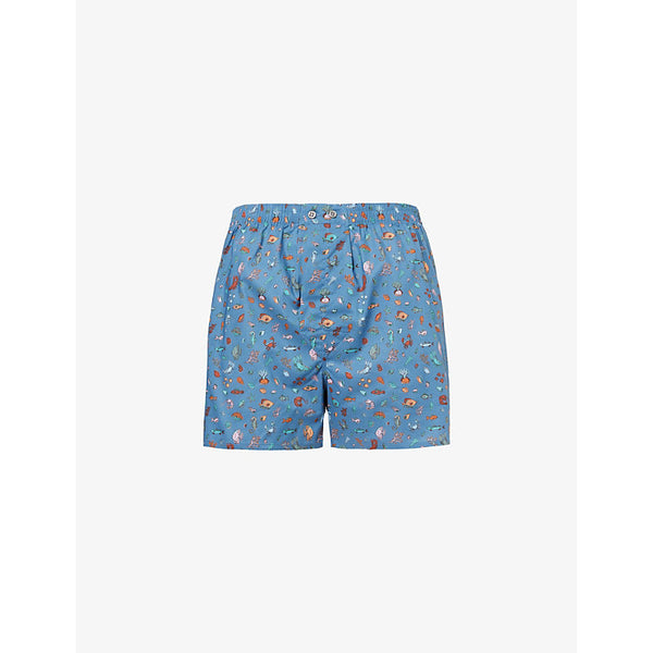 Derek Rose Ledbury Graphic-Print Classic-Fit Cotton Boxer Shorts