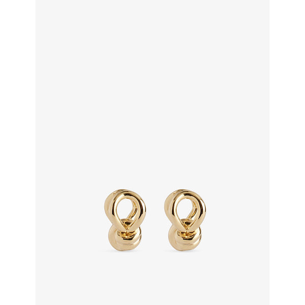 Bottega Veneta Knot Hoop 18ct yellow-gold plated sterling-silver hoop earrings