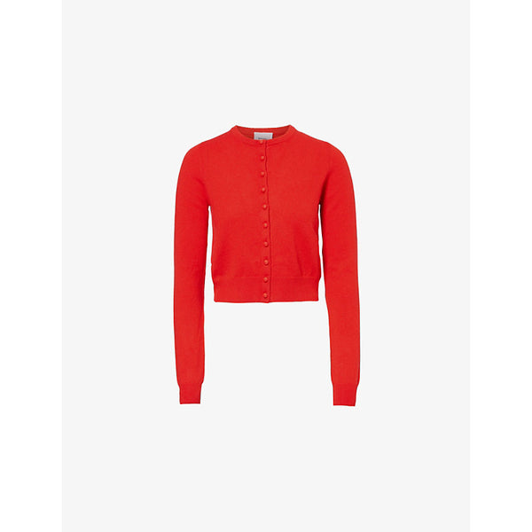 Reformation Caspia cropped knitted recycled-cashmere and wool cardigan