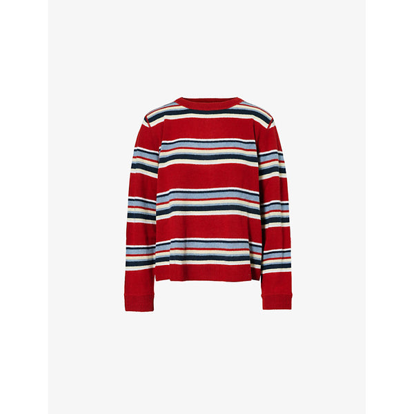 Reformation Boyfriend striped knitted recycled-cashmere and wool jumper