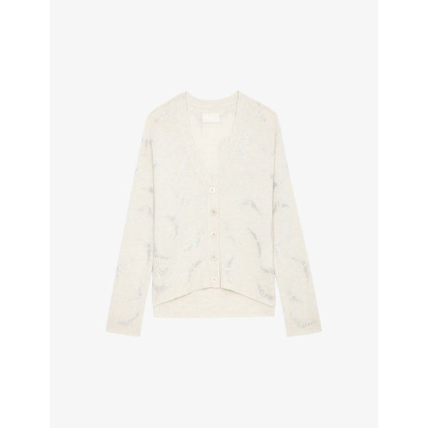 Zadig&Voltaire Mirka diamanté-embellished cashmere cardigan