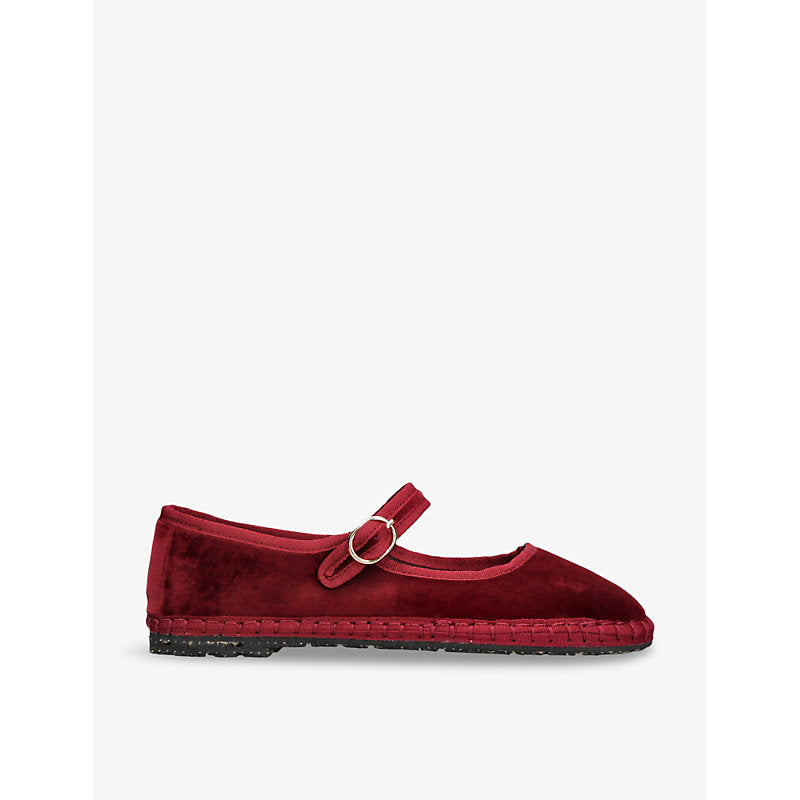 Flabelus Lucrecia single-strap cotton Mary Jane flats