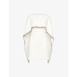 Roland Mouret Cape-overlay embellished crepe mini dress | ROLAND MOURET