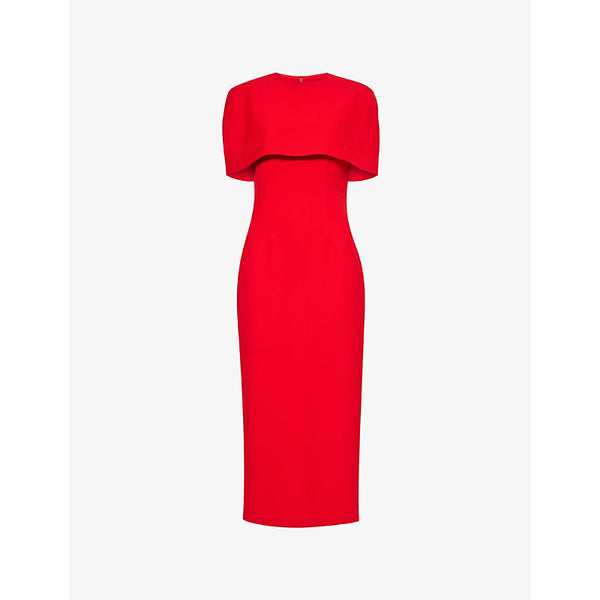 Roland Mouret Regular-fit cape-overlay stretch-midi dress