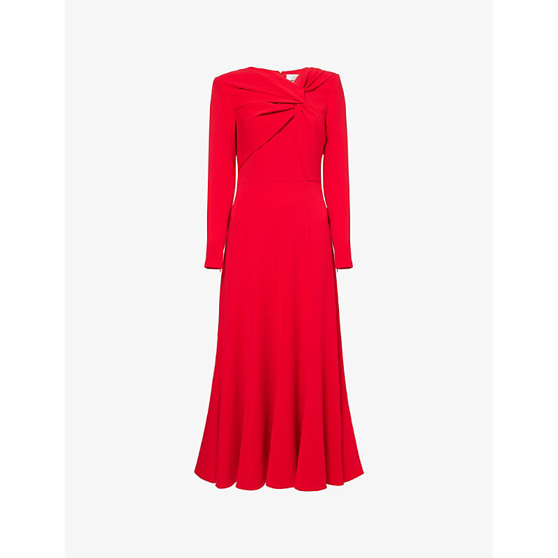 Roland Mouret Cady removable shoulder-pads woven midi dress | ROLAND MOURET