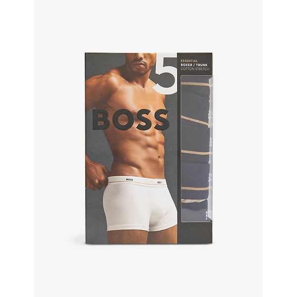 Boss Essential mid-rise pack of seven stretch-cotton trunks