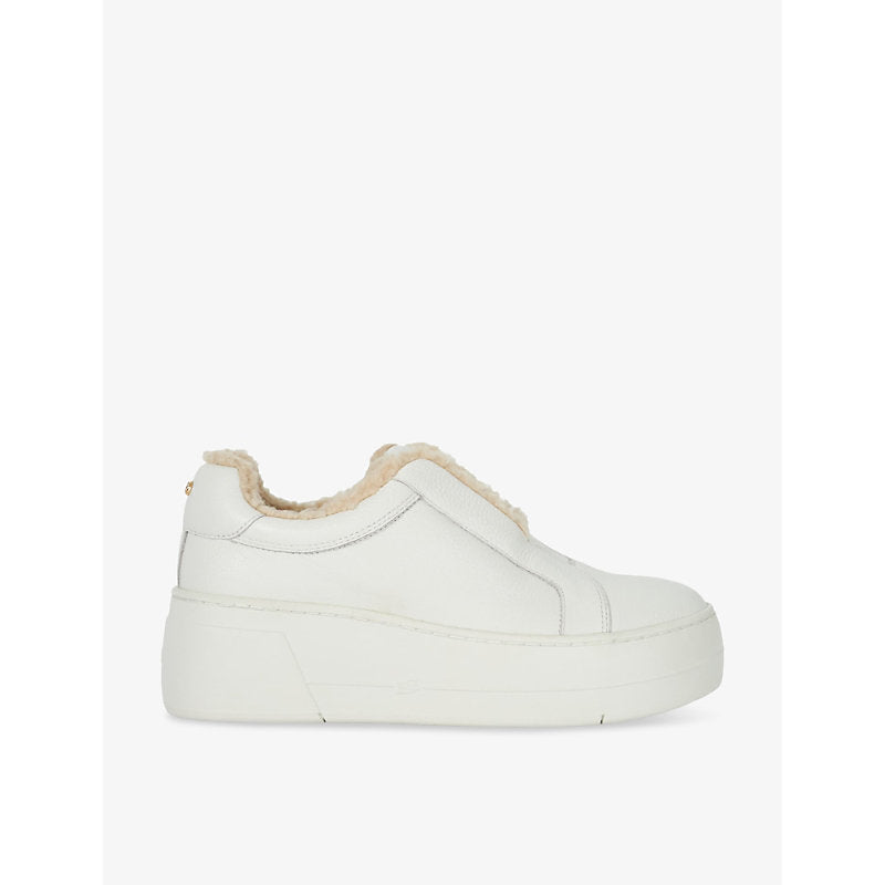 Dune Esthie shearling-lined suede slip-on trainers