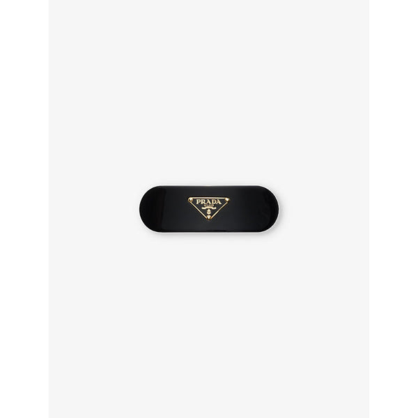 Prada Triangle-logo plexiglass hair clip