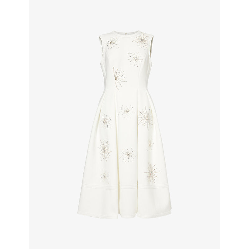 Huishan Zhang May crystal-embellished stretch-scuba midi dress | HUISHAN ZHANG