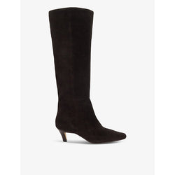 Dune Slink angled-heel suede knee-high boots