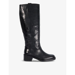 Dune Tayan square-toe leather knee-high boots | Dune