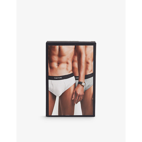 Tom Ford Branded-Waistband Pack of Two Stretch-Cotton Briefs