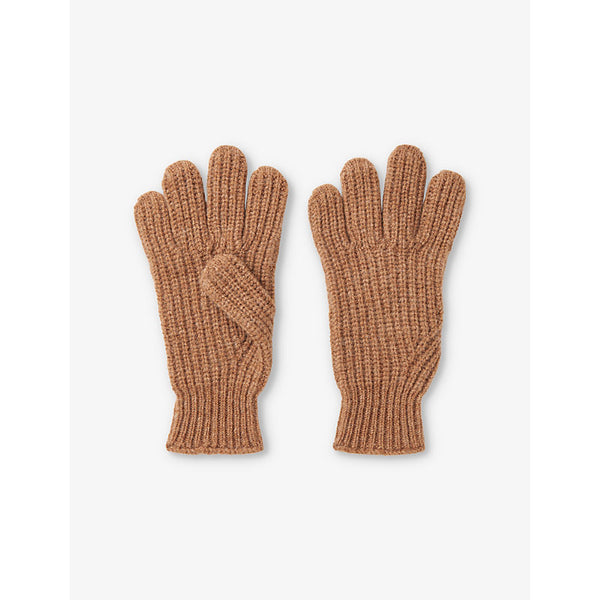 Whistles Elasticated-cuff knitted wool gloves