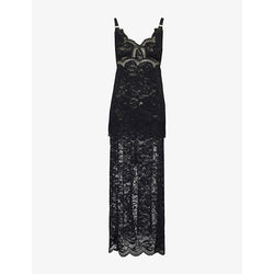 Rabanne Sweetheart-neckline shoulder-straps lace maxi dress | RABANNE