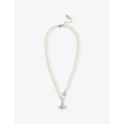 Vivienne Westwood Jewellery Lucrece faux-pearl Orb brass necklace