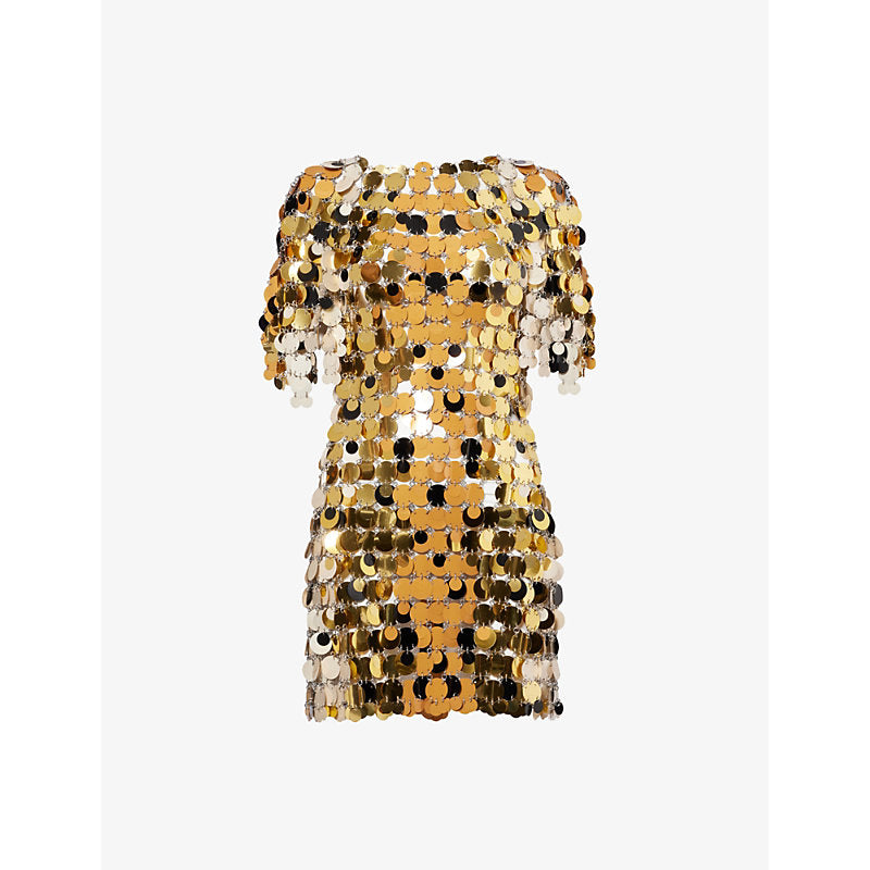 Rabanne Sequin short-sleeves woven mini dress | RABANNE