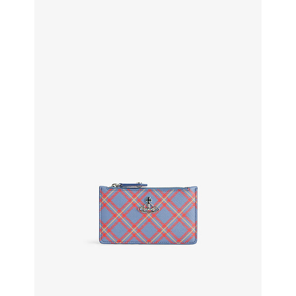 Vivienne Westwood Check-print slim faux-leather card holder