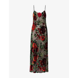 Rodarte Rose slip devoré maxi dress | RODARTE