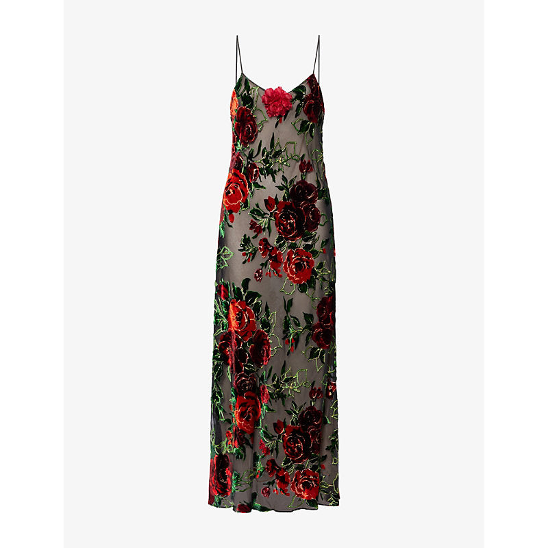 Rodarte Rose slip devoré maxi dress | RODARTE