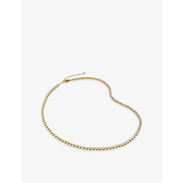 Monica Vinader Diamond Essential Tennis 18ct yellow gold-plated vermeil sterling-silver and 0.59ct lab-grown diamond necklace