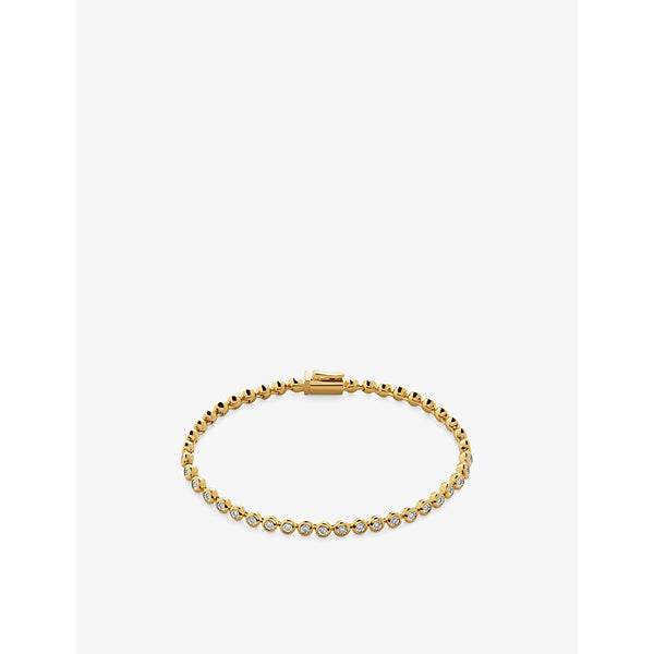 Monica Vinader Diamond Essential Tennis 18ct yellow gold-plated vermeil sterling-silver and 0.25ct lab-grown diamond bracelet