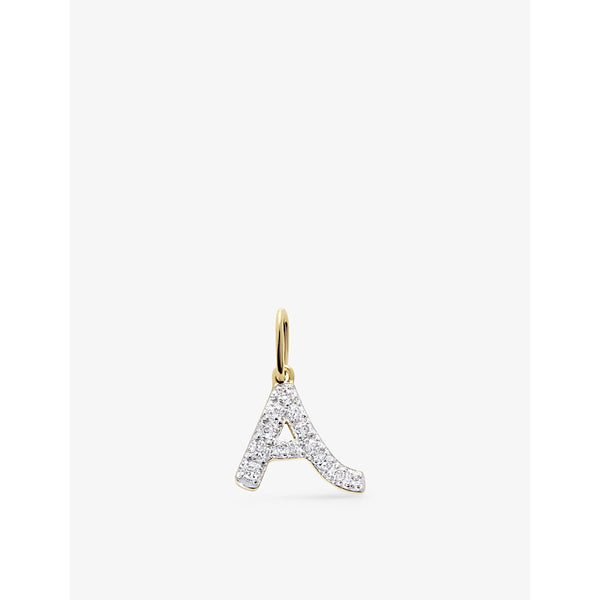 Monica Vinader A letter 14ct yellow-gold and lab-grown diamond charm