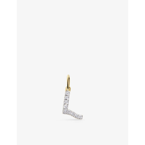 Monica Vinader L letter 14ct yellow-gold and lab-grown diamond charm