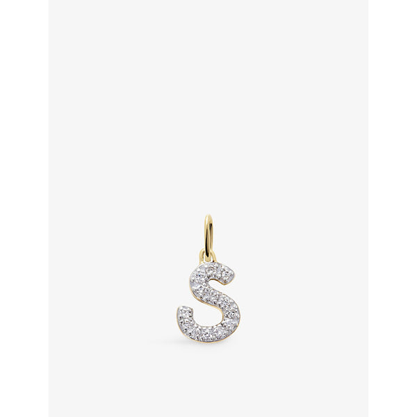 Monica Vinader S letter 14ct yellow-gold and lab-grown diamond charm