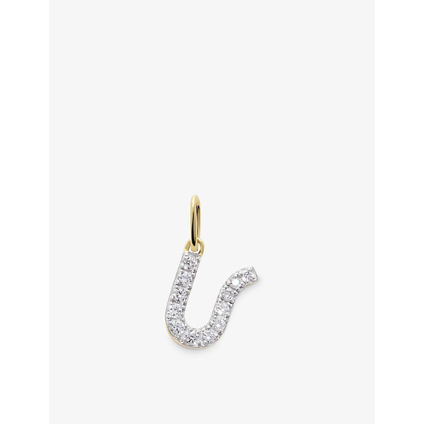 Monica Vinader Initial U 14ct Yellow-Gold Lab-Grown Diamond Charm