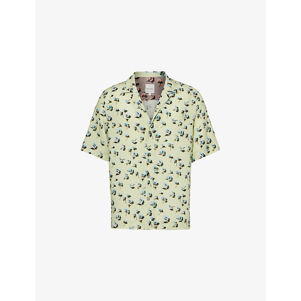 Paul Smith Flower-print short-sleeves regular-fit woven-blend shirt