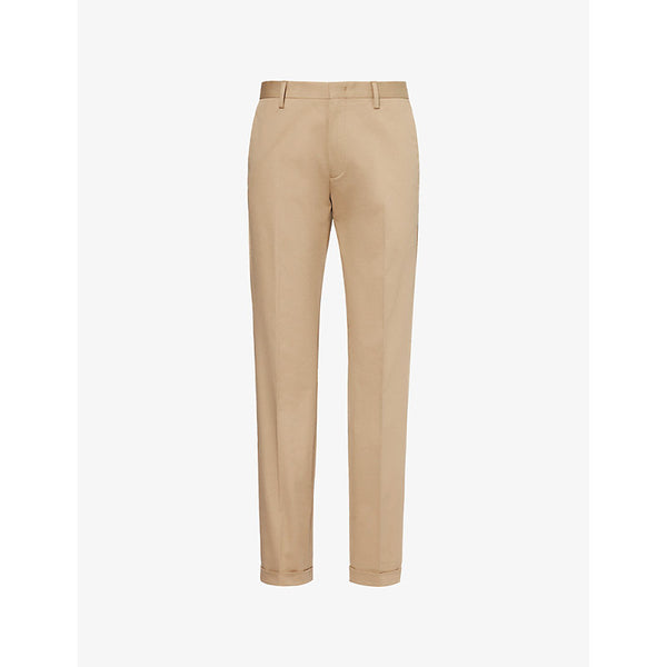 Paul Smith Brand-tab straight-leg slim-fit stretch organic-cotton chino trousers