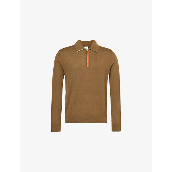 Paul Smith Half-zip knitted wool polo shirt