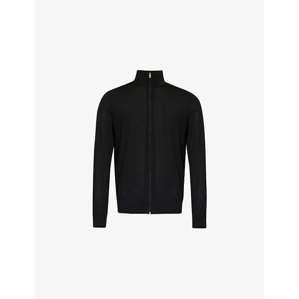 Paul Smith Stripe-trim zip-up merino-wool jumper