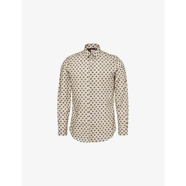 Paul Smith Flower-print long-sleeves regular-fit organic-cotton shirt