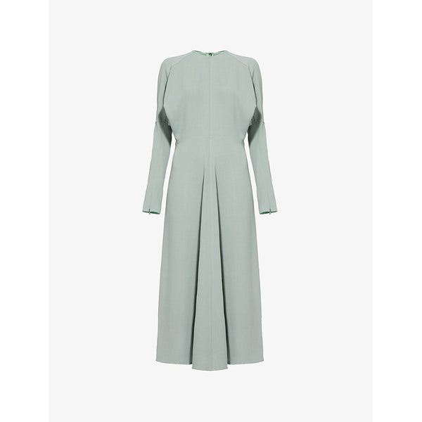 Victoria Beckham Dolman long-sleeve woven midi dress | VICTORIA BECKHAM