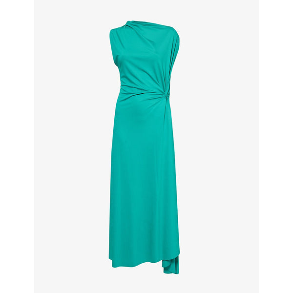 Victoria Beckham Drape Front assymmetric stretch-jersey maxi dress | VICTORIA BECKHAM