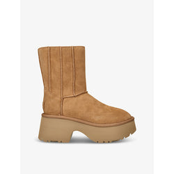 Ugg Classic New Heights suede and shearling heeled ankle boots | Ugg