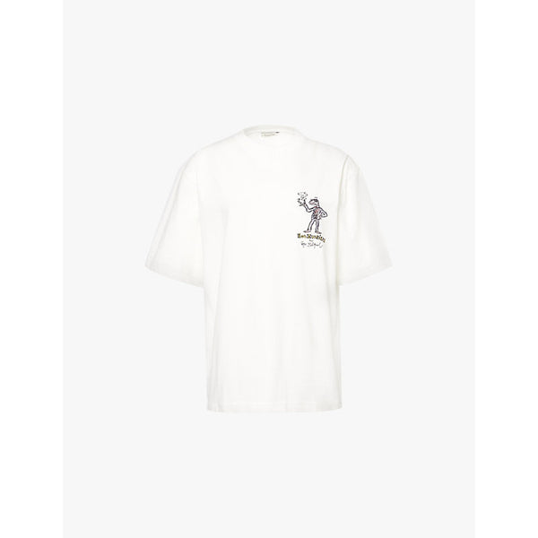 Holzweiler x Caviar Kaspia x Bjarne Melgaard graphic embroidery organic-cotton jersey T-shirt